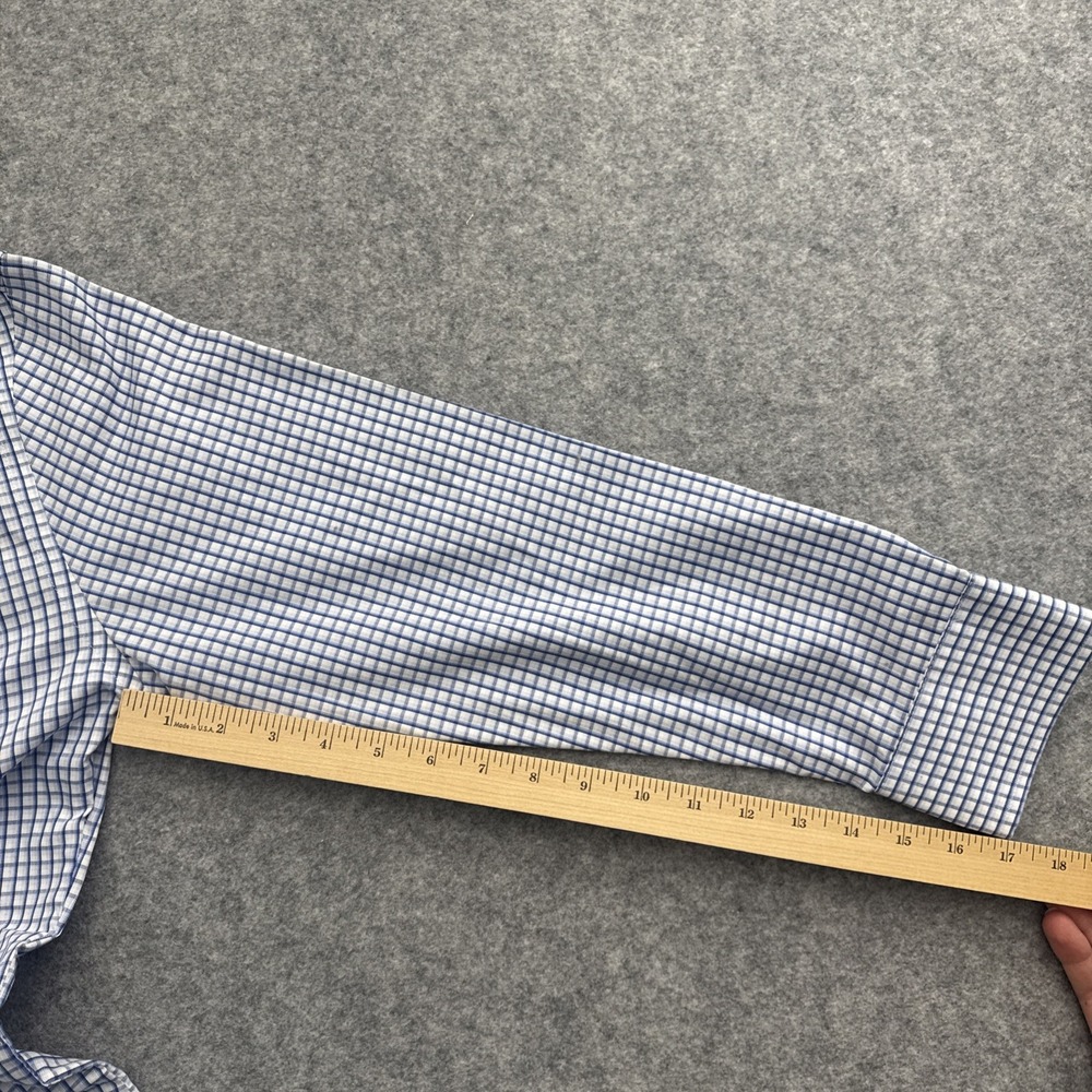 Banana Republic Long Sleeve Plaid Button Down Shirt Slim Fit Men's M Blue White - Picture 6 of 8